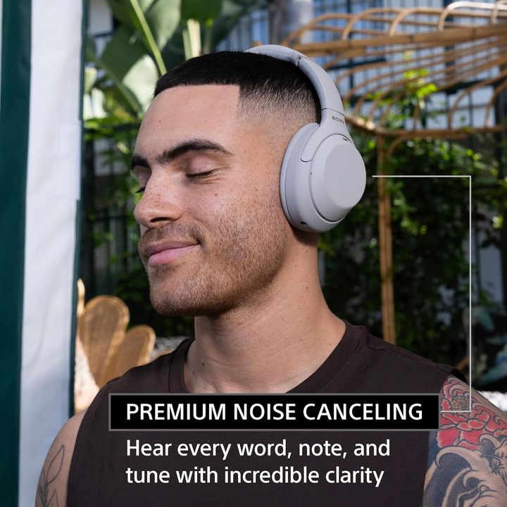 Original Sony WH-1000XM4/B Black Premium Wireless Overhead Headphones with Noise Canceling Alexa Voice Control for Phone-Calls