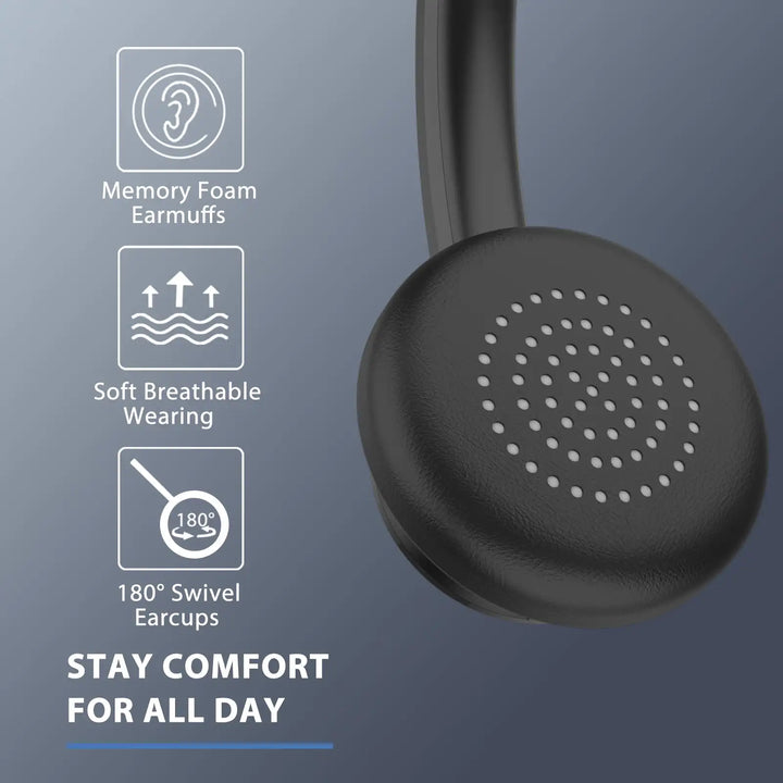 Premium Wireless Bluetooth Headset with ENC Noise Cancelling Microphone for Office Calls - ZEYTONCART
