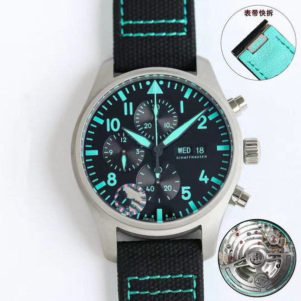 Luxury Men's Iconic 43mm Dial Mechanical Watch Royce Reloj Automatic Chronograph Stainless Steel Classic Pilot Style ETA