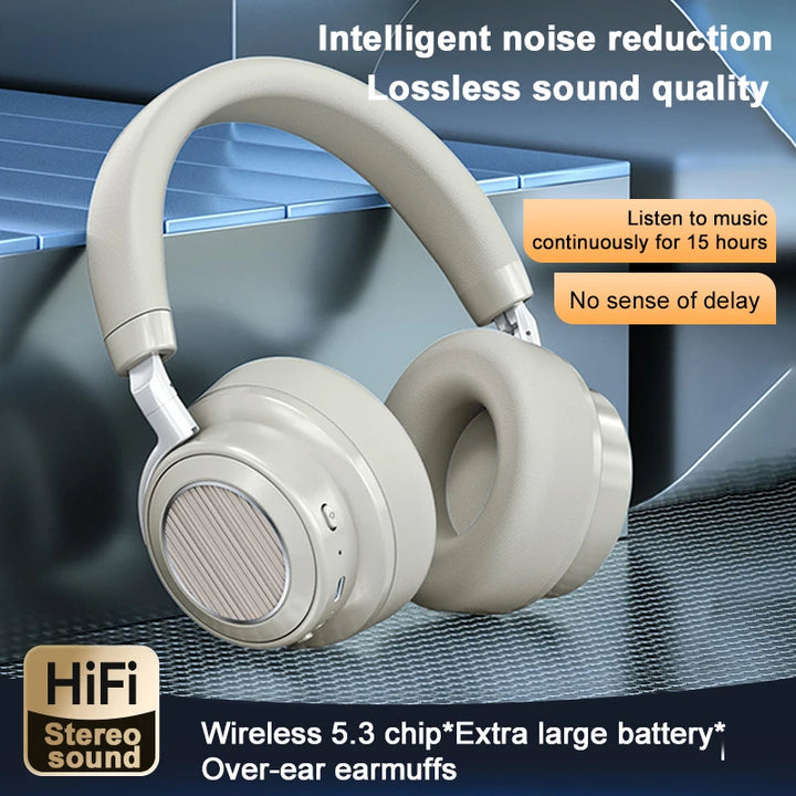 Premium ANC Wireless Over-Ear Headphones with Microphone, HiFi Stereo Sound - ZEYTONCART