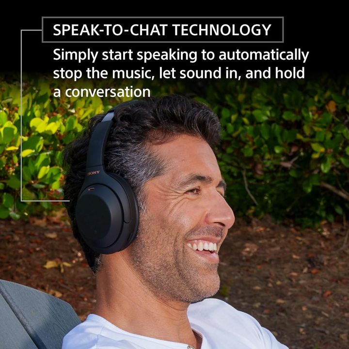 Original Sony WH-1000XM4/B Black Premium Wireless Overhead Headphones with Noise Canceling Alexa Voice Control for Phone-Calls