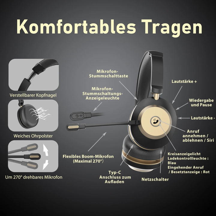 Kensing BT-882C-D 99.6% ENC Noise Cancelling Wireless Gaming Headset with Mic - ZEYTONCART