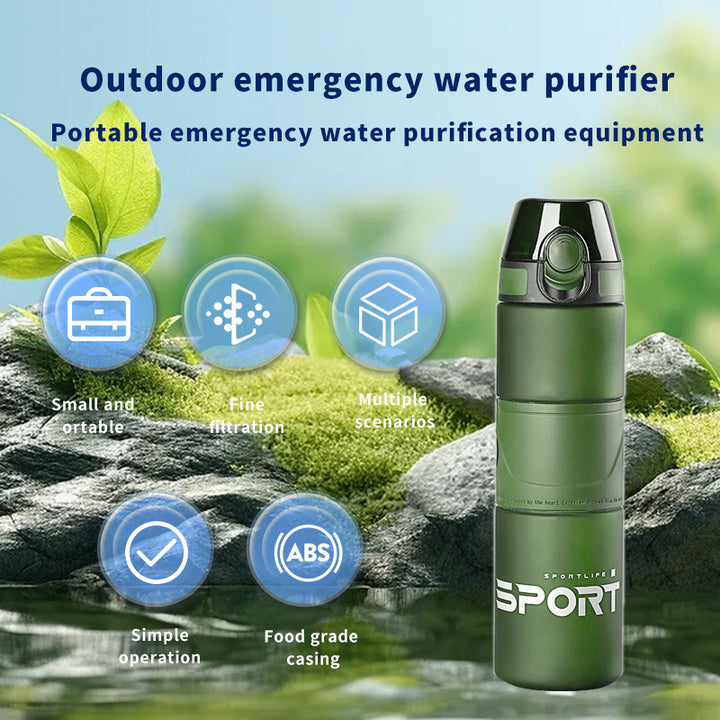 OEM Survival Water Filter Bottles Action Outdoor Water Filter Bottle Emergency Survival Water Filter Bottle - ZEYTONCART