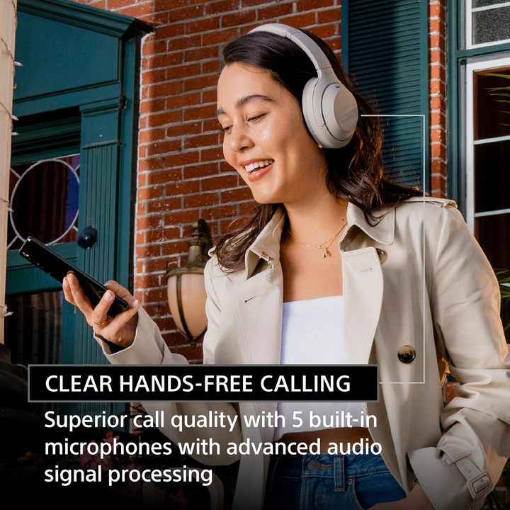 Original Sony WH-1000XM4/B Black Premium Wireless Overhead Headphones with Noise Canceling Alexa Voice Control for Phone-Calls