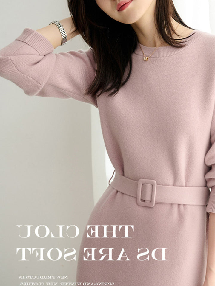 Autumn And Winter Mid-length Sweater Skirt Match With Coat Inner Leisure Loose Dress - ZEYTONCART
