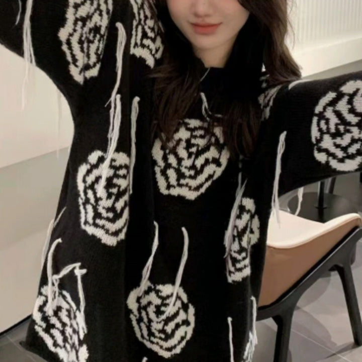 Women's Autumn And Winter Comfortable Outerwear Inner Wear Flower Top - ZEYTONCART