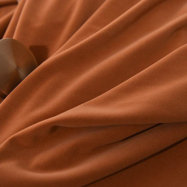 Solid Color Retro Bedroom Blackout Curtains - ZEYTONCART