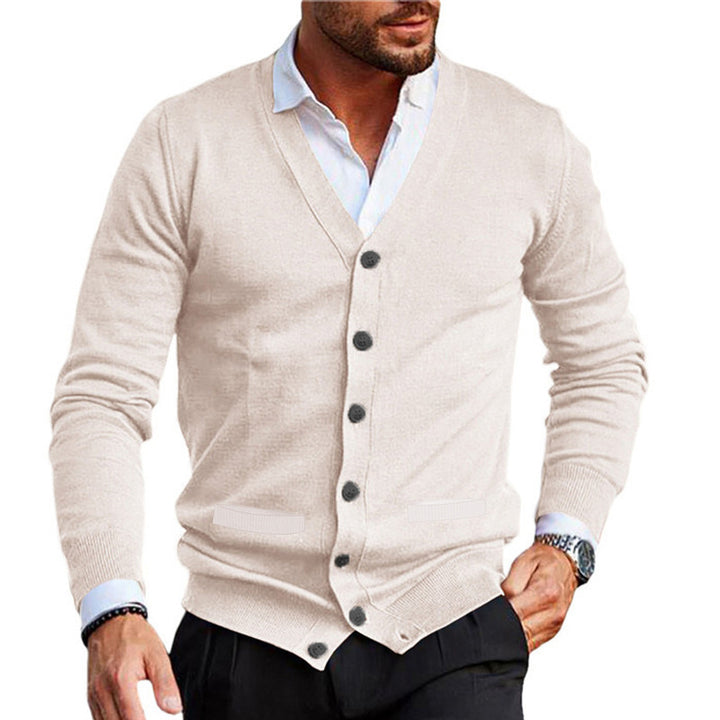 Men's Double-sided Pocket Autumn And Winter New Knitwear V-neck Long Sleeve Slim Sweater Cardigan - ZEYTONCART