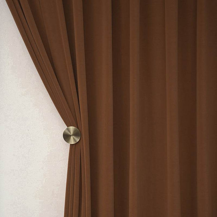 Solid Color Retro Bedroom Blackout Curtains - ZEYTONCART