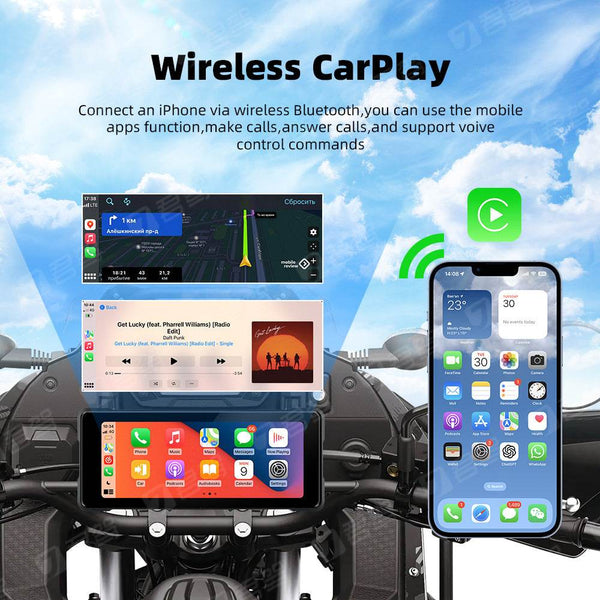 Motorcycle Wireless Carplay Navigation Android Anto Front And Rear Dual Bluetooth Camera Record - ZEYTONCART