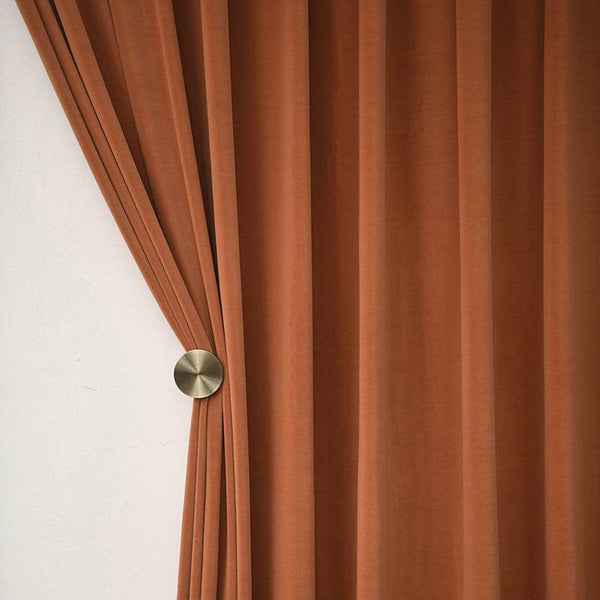 Solid Color Retro Bedroom Blackout Curtains - ZEYTONCART