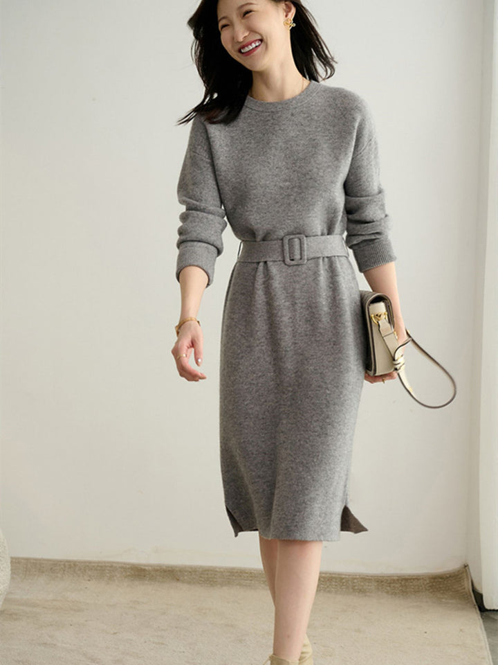Autumn And Winter Mid-length Sweater Skirt Match With Coat Inner Leisure Loose Dress - ZEYTONCART