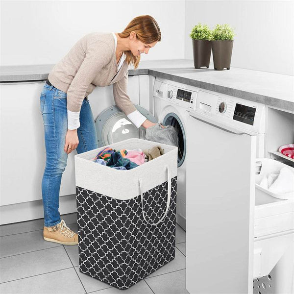 Large Laundry Basket Striped Foldable Storage Bag Laundry Baskets - ZEYTONCART