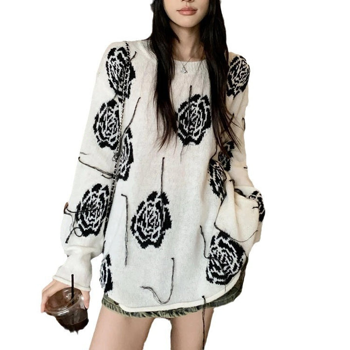 Women's Autumn And Winter Comfortable Outerwear Inner Wear Flower Top - ZEYTONCART