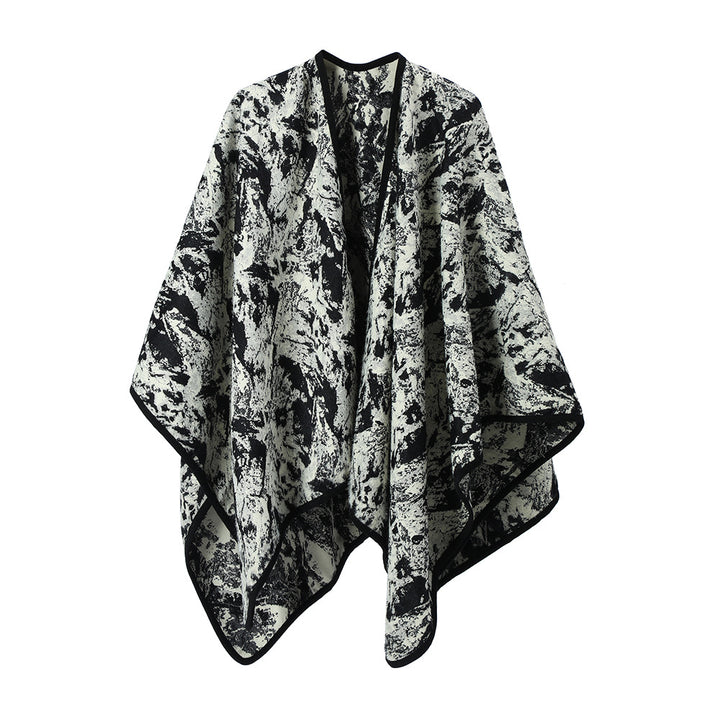European And American Spring, Autumn And Winter Artificial Mink Hair Ink Painting Jacquard Shawl - ZEYTONCART