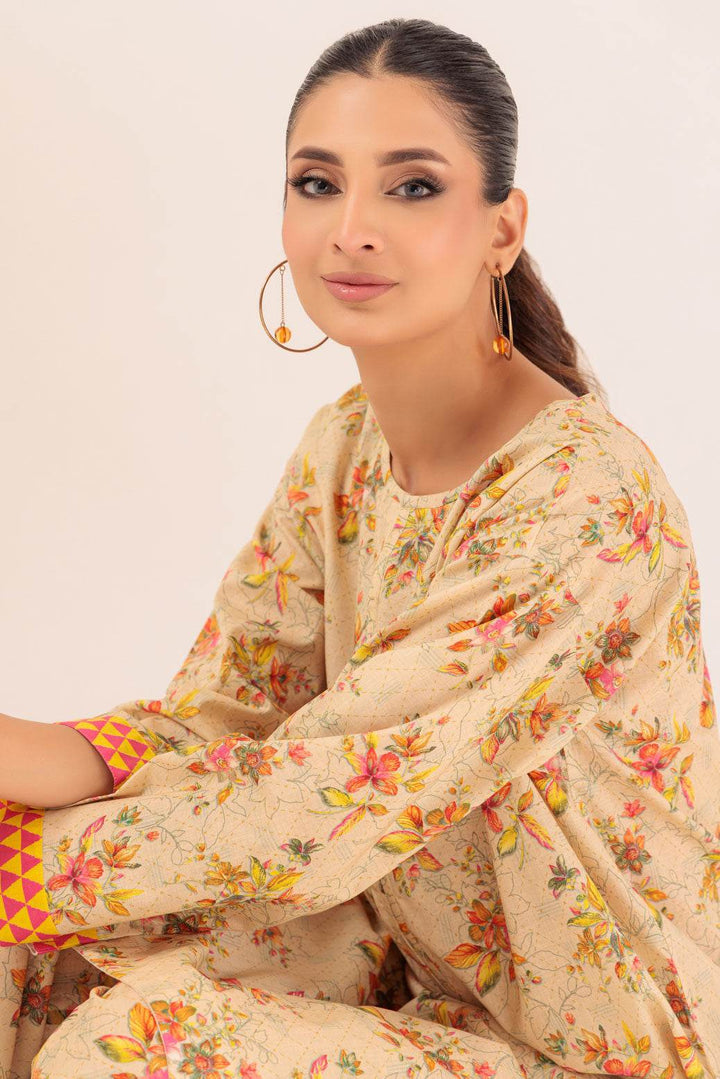 Stitched 2-Piece Cambric Suit – Printed Box Cut Shirt & Culottes (PWS2232P07) - ZEYTONCART