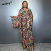 WINYI  bohemian kimono cardigan beachwear print dress abaya dubai luxury cover-ups beach outfits women maxi coat muslim kaftan - ZEYTONCART