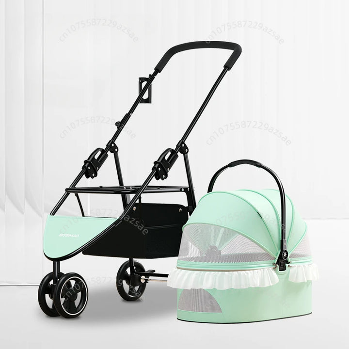 Pet Stroller Detachable Small and Medium-sized Dog Travel Stroller Lightweight and Foldable Portable Pet Stroller Pet Supplies - ZEYTONCART