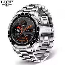 LIGE 2024 Smart Watch Men Full Circle Touch Screen Bluetooth Call Men Smartwatch Waterproof Sport Activity Fitness Watch+Box