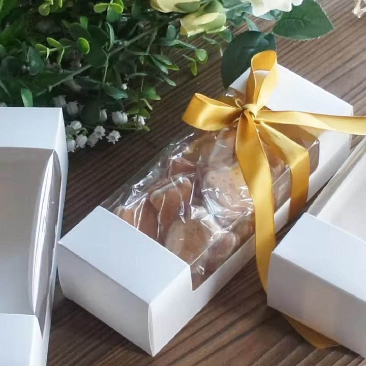 22*8*6cm 10pcs Pure White Box with Window Design Paper Box Candy Cookie Chocolate Soap Candle Wedding Birthday Party DIY - ZEYTONCART