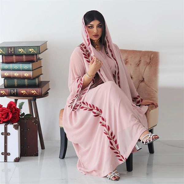 Women Eid Muslim Abaya Dubai Arab Middle Long Robe Morocco Embroidery Abayas Kaftan Turkey Headscarf Gorgeous Loose - ZEYTONCART