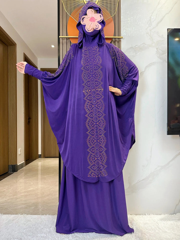New Dubai Ramadan Muslim Women's Prayer Set Hooded Hijab With the Long Skirt Turkey-African Dubai Islam Lady Cloth Kaftan Abaya - ZEYTONCART