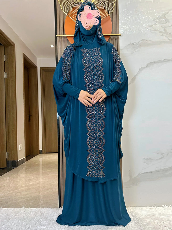 New Dubai Ramadan Muslim Women's Prayer Set Hooded Hijab With the Long Skirt Turkey-African Dubai Islam Lady Cloth Kaftan Abaya - ZEYTONCART