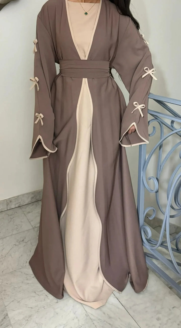 Muslim Women Dubai Middle East Bow Robe Dress Abaya Bowknot Clothing - ZEYTONCART