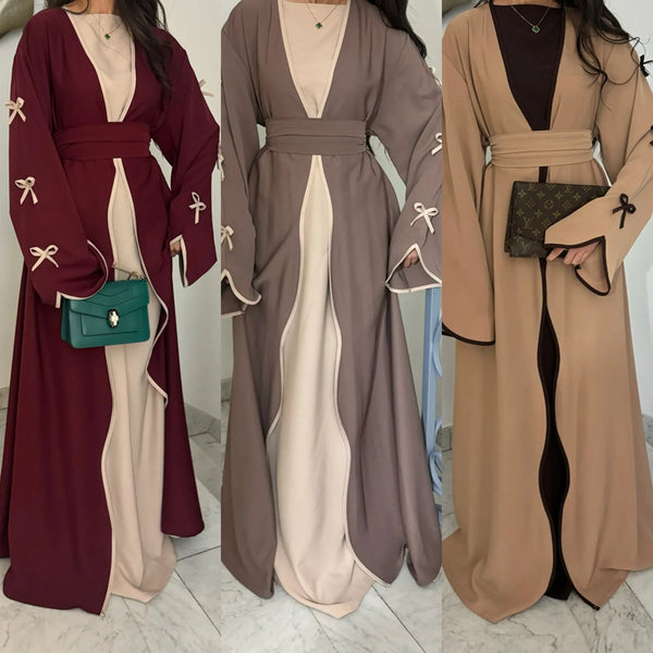 Muslim Women Dubai Middle East Bow Robe Dress Abaya Bowknot Clothing - ZEYTONCART