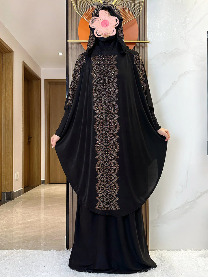 New Dubai Ramadan Muslim Women's Prayer Set Hooded Hijab With the Long Skirt Turkey-African Dubai Islam Lady Cloth Kaftan Abaya - ZEYTONCART