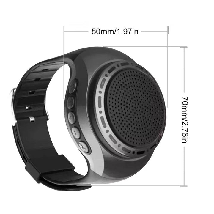 New U6 Wrist Watch Bluetooth Speaker With FM Radio Portable Outdoor Sports Running Wearable Mini Speaker Wireless Subwoofer - ZEYTONCART