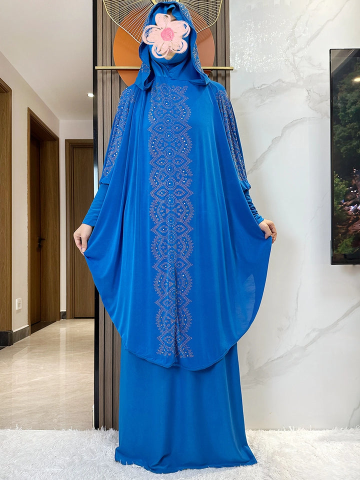 New Dubai Ramadan Muslim Women's Prayer Set Hooded Hijab With the Long Skirt Turkey-African Dubai Islam Lady Cloth Kaftan Abaya - ZEYTONCART