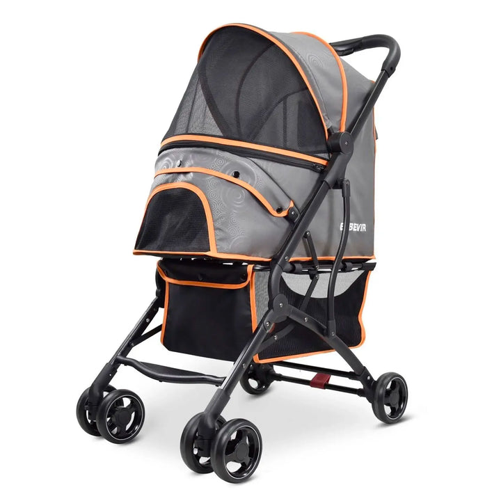 Lightweight Pet Stroller Foldable Cat Stroller Small and Medium-sized Dog Stroller Shock-absorbing Elderly Pet Cart Pet Supplies - ZEYTONCART