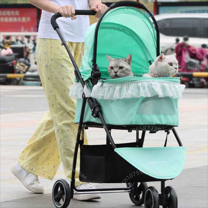 Pet Stroller Detachable Small and Medium-sized Dog Travel Stroller Lightweight and Foldable Portable Pet Stroller Pet Supplies - ZEYTONCART