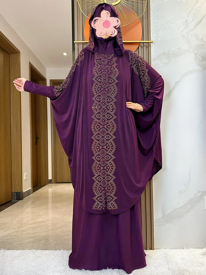 New Dubai Ramadan Muslim Women's Prayer Set Hooded Hijab With the Long Skirt Turkey-African Dubai Islam Lady Cloth Kaftan Abaya - ZEYTONCART