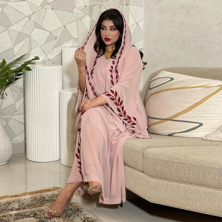 Women Eid Muslim Abaya Dubai Arab Middle Long Robe Morocco Embroidery Abayas Kaftan Turkey Headscarf Gorgeous Loose - ZEYTONCART