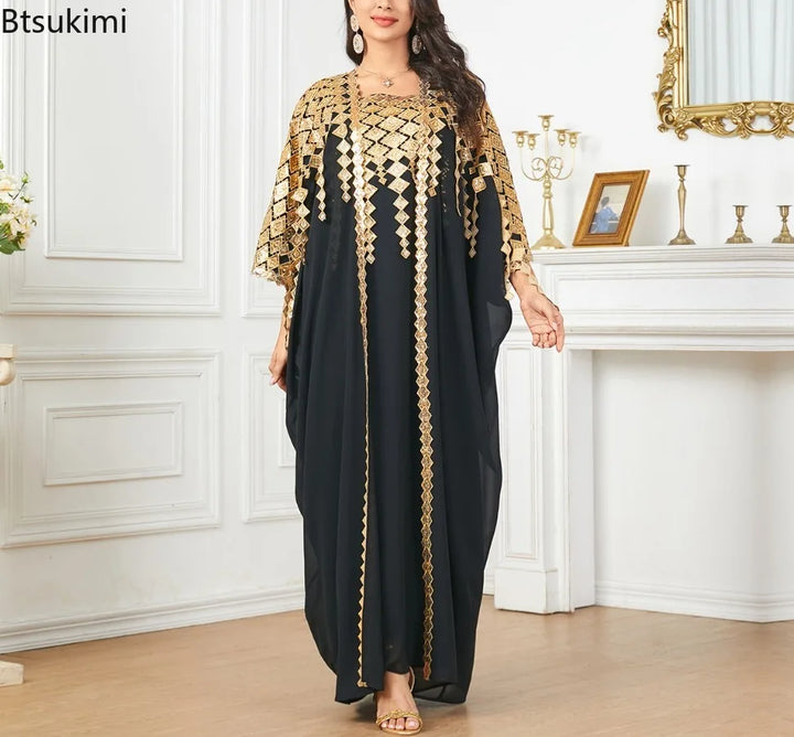 New Eid Muslim Party Dress for Women Abaya with Inner Dress 2 Piece Set Jalabiya Ramadan Abayas Robe Caftan Vestidos Largos 2025 - ZEYTONCART