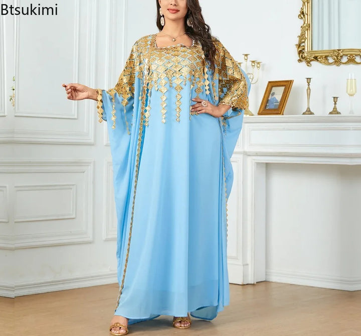 New Eid Muslim Party Dress for Women Abaya with Inner Dress 2 Piece Set Jalabiya Ramadan Abayas Robe Caftan Vestidos Largos 2025 - ZEYTONCART