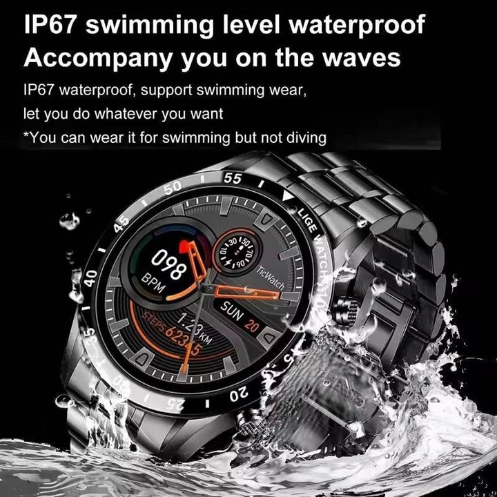 LIGE 2024 Smart Watch Men Full Circle Touch Screen Bluetooth Call Men Smartwatch Waterproof Sport Activity Fitness Watch+Box - ZEYTONCART