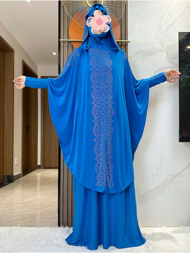 New Dubai Ramadan Muslim Women's Prayer Set Hooded Hijab With the Long Skirt Turkey-African Dubai Islam Lady Cloth Kaftan Abaya - ZEYTONCART