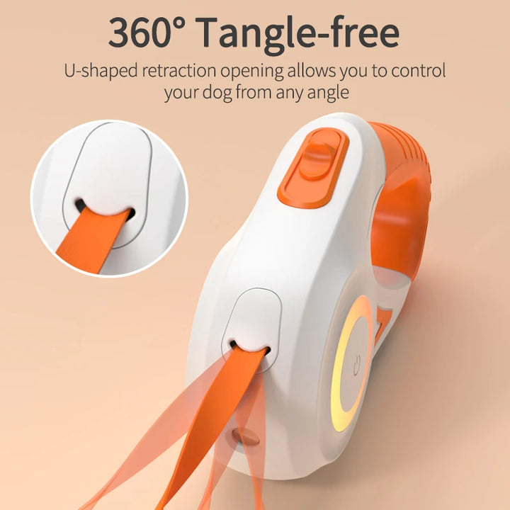 ROJECO 5M Automatic Dog Leash Retractable LED Luminous Leading Fashion Light Straps For Dog Puppy Pet Flexi Walking Running Lead - ZEYTONCART