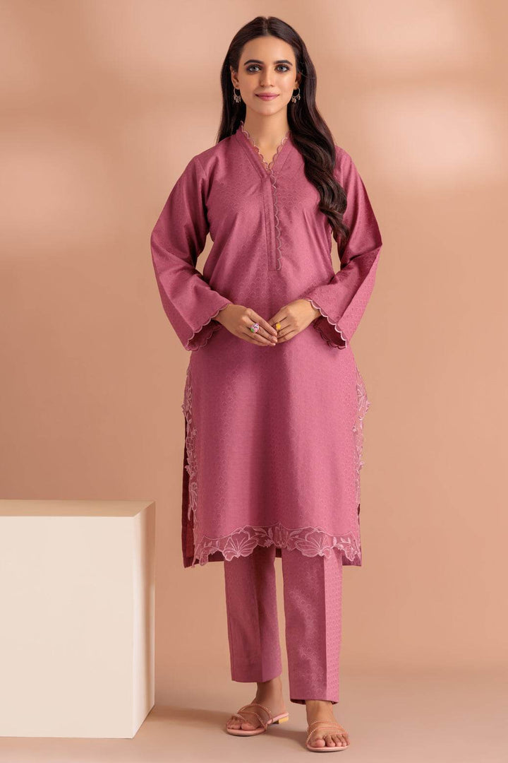 Stitched 2-Piece Self Jacquard Suit – Embroidered Shirt with Straight Trousers(SRLS232P58) B-199 - ZEYTONCART