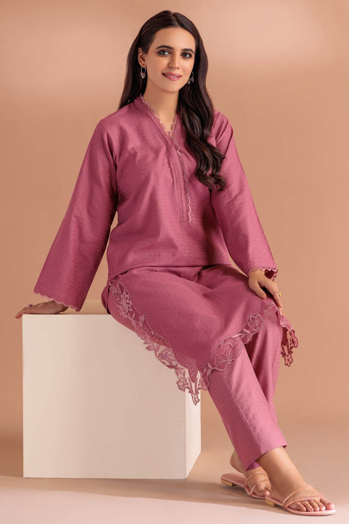 Stitched 2-Piece Self Jacquard Suit – Embroidered Shirt with Straight Trousers(SRLS232P58) B-199 - ZEYTONCART