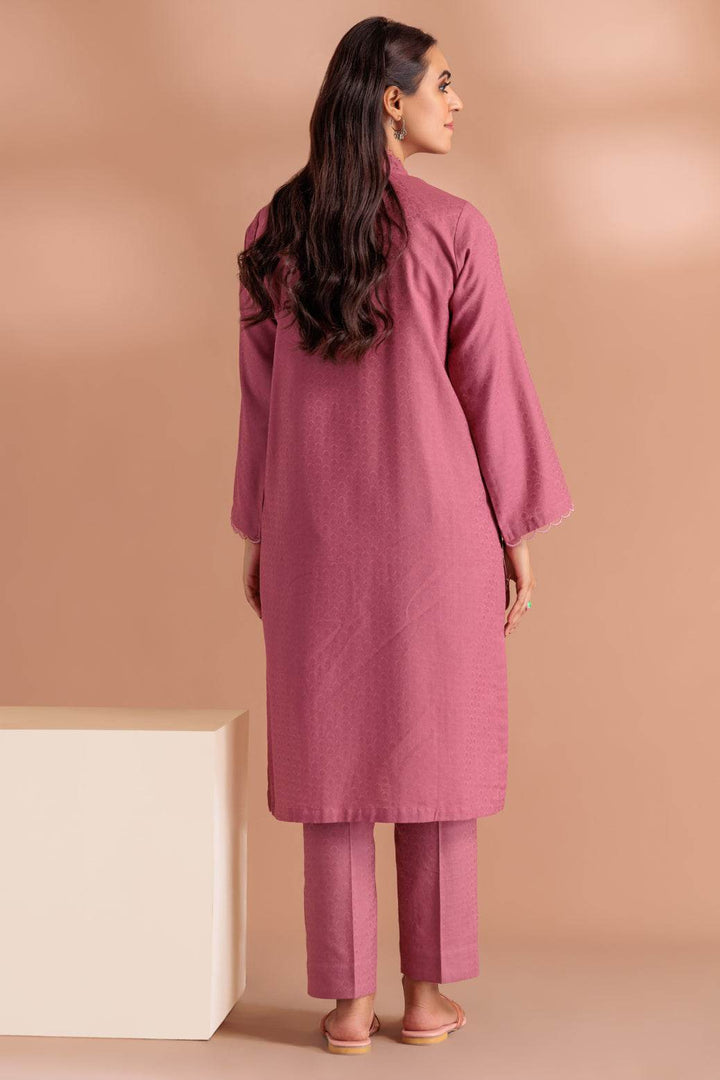 Stitched 2-Piece Self Jacquard Suit – Embroidered Shirt with Straight Trousers(SRLS232P58) B-199 - ZEYTONCART