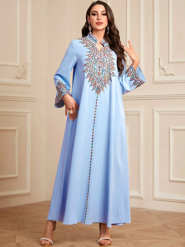 Eid Abaya Turkey Kaftan Djellaba Saudi Arab Robe Ramadan Muslim Women Maxi Dress Embroidery Islam Jalabiya Vestidos Kebaya Gown - ZEYTONCART