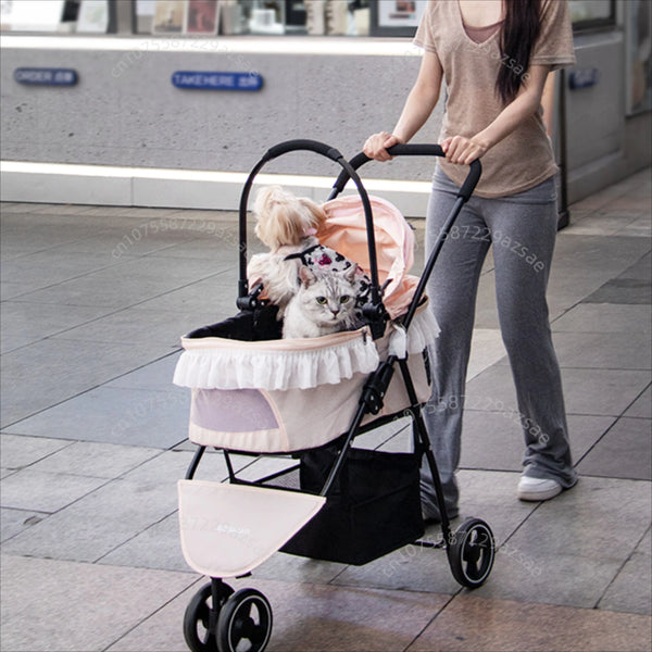 Pet Stroller Detachable Small and Medium-sized Dog Travel Stroller Lightweight and Foldable Portable Pet Stroller Pet Supplies - ZEYTONCART