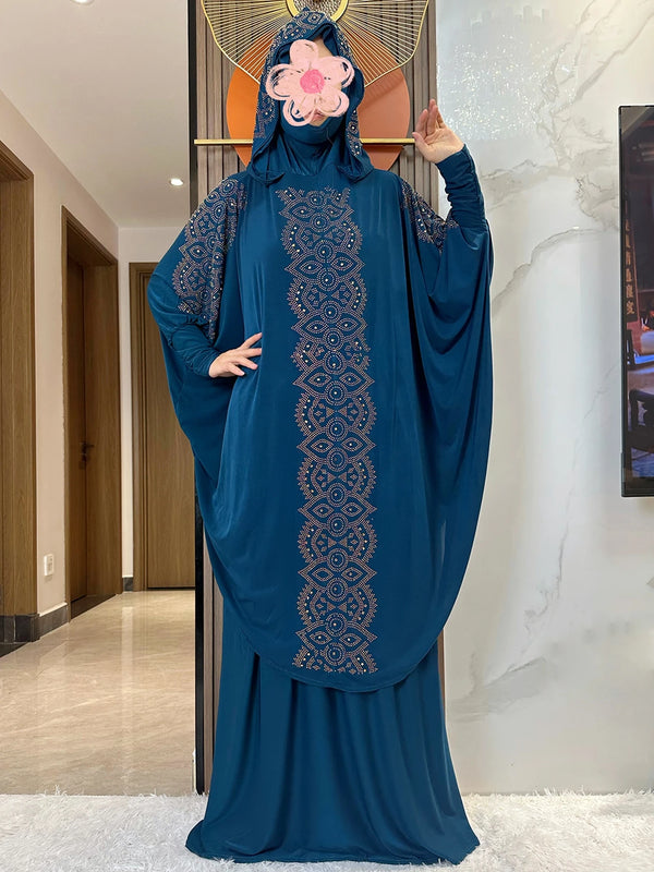 New Dubai Ramadan Muslim Women's Prayer Set Hooded Hijab With the Long Skirt Turkey-African Dubai Islam Lady Cloth Kaftan Abaya - ZEYTONCART