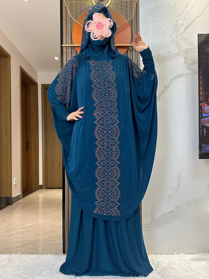 New Dubai Ramadan Muslim Women's Prayer Set Hooded Hijab With the Long Skirt Turkey-African Dubai Islam Lady Cloth Kaftan Abaya - ZEYTONCART