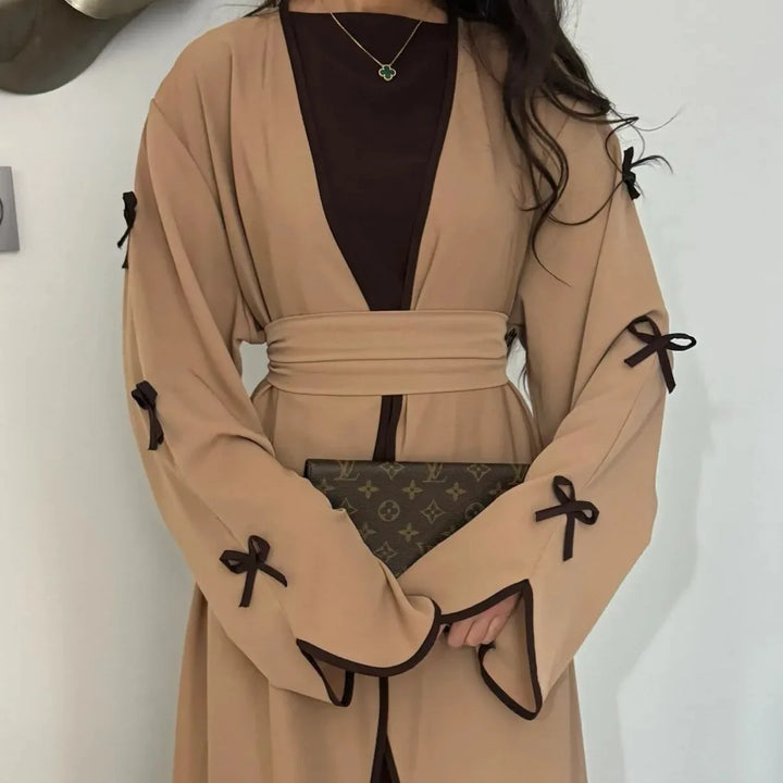 Muslim Women Dubai Middle East Bow Robe Dress Abaya Bowknot Clothing - ZEYTONCART
