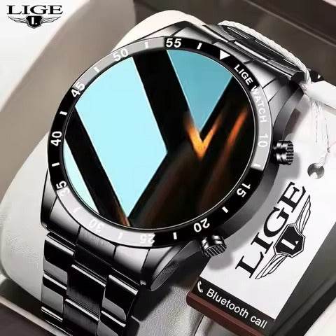 LIGE 2024 Smart Watch Men Full Circle Touch Screen Bluetooth Call Men Smartwatch Waterproof Sport Activity Fitness Watch+Box - ZEYTONCART